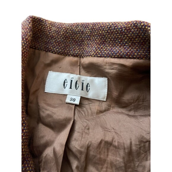 Vintage Eitie Women’s Wool Blend Skirt Suit Set Blazer Jacket Brown EU 38 US 6-8 - Picture 15 of 16